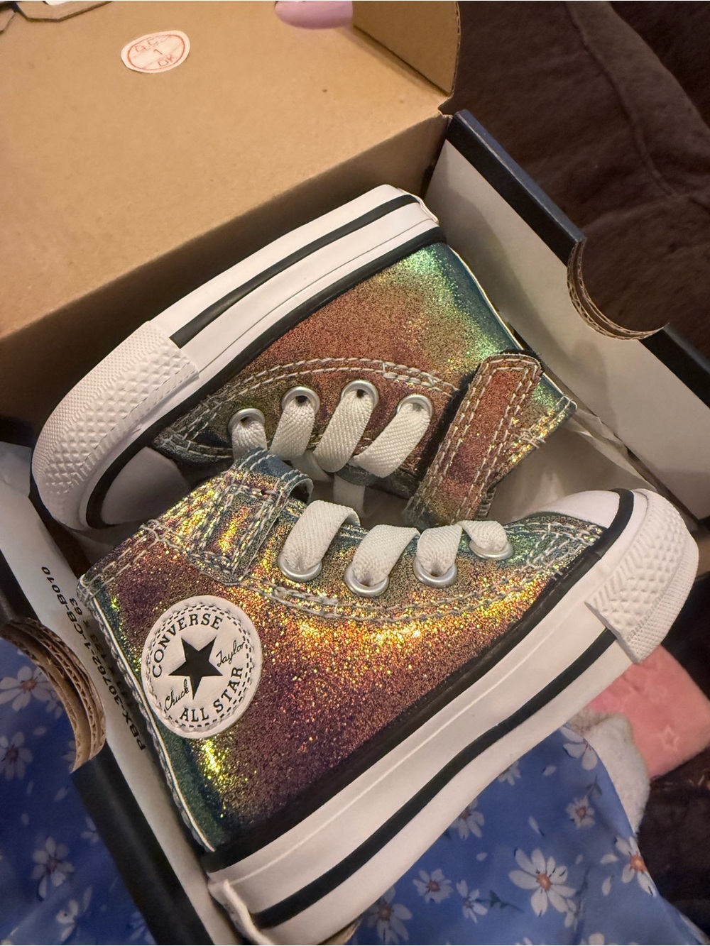 Converse Infant All Star High Top Sneakers - Iridescent Glitter